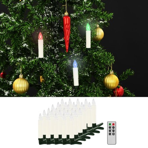 vidaXL LED-kaarsen kerst draadloos met afstandsbediening 30 st RGB vidaXL LED-kaarsen kerst draadloos met afstandsbediening 30 st RGB