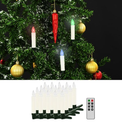 vidaXL LED-kaarsen kerst draadloos met afstandsbediening 20 st RGB vidaXL LED-kaarsen kerst draadloos met afstandsbediening 20 st RGB