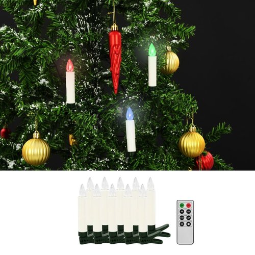 vidaXL LED-kaarsen kerst draadloos met afstandsbediening 10 st RGB vidaXL LED-kaarsen kerst draadloos met afstandsbediening 10 st RGB