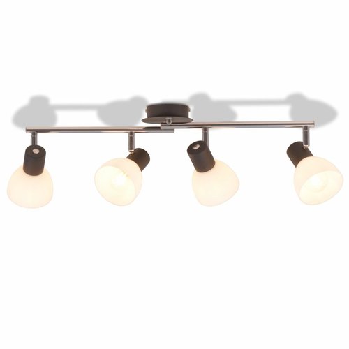 vidaXL Plafondlamp met 4 spotlights E14 zwart vidaXL Plafondlamp met 4 spotlights E14 zwart