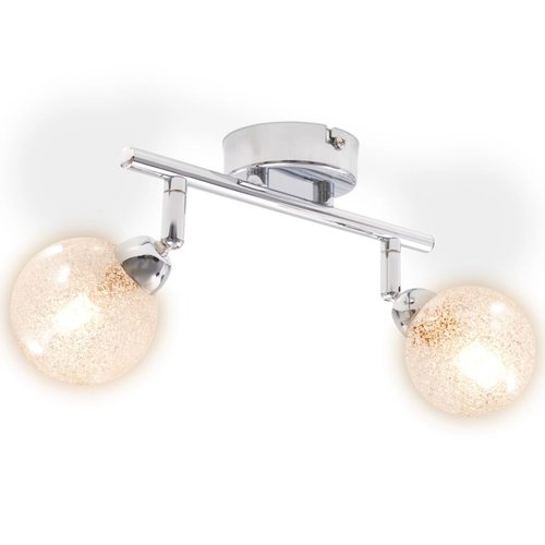 vidaXL Plafondlamp met 2 lampenkappen G9 chroom vidaXL Plafondlamp met 2 lampenkappen G9 chroom