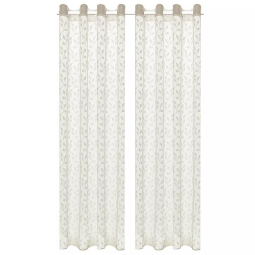 vidaXL Glasgordijnen warp-gebreid 140x175 cm bladeren crème 2 st vidaXL Glasgordijnen warp-gebreid 140x175 cm bladeren crème 2 st