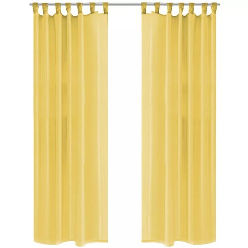 vidaXL Gordijnen voile 140x225 cm geel 2 st vidaXL Gordijnen voile 140x225 cm geel 2 st