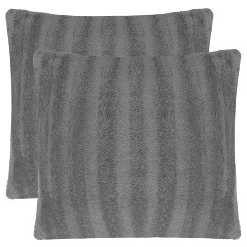 vidaXL Kussenslopen zwart 40x40 cm nepbont 2 st vidaXL Kussenslopen zwart 40x40 cm nepbont 2 st