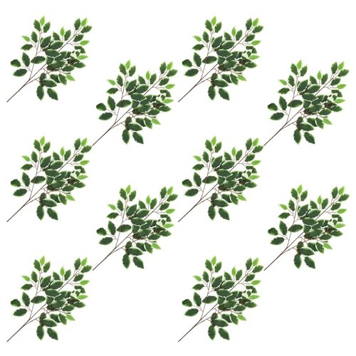 vidaXL Kunstbladeren vijg 10 st 65 cm groen en wit vidaXL Kunstbladeren vijg 10 st 65 cm groen en wit