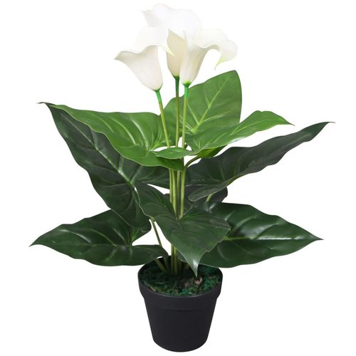 vidaXL Kunst calla lelie plant met pot 45 cm wit vidaXL Kunst calla lelie plant met pot 45 cm wit