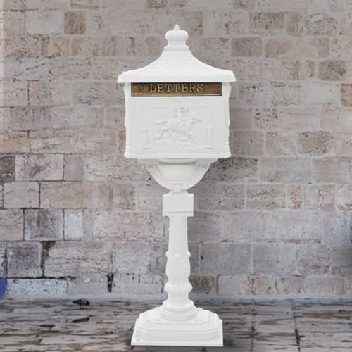 vidaXL Staande brievenbus vintage stijl roestbestendig aluminium wit vidaXL Staande brievenbus vintage stijl roestbestendig aluminium wit