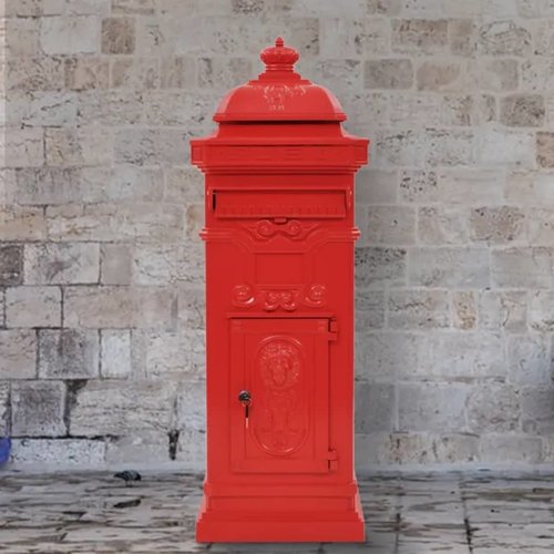 vidaXL Pilaar brievenbus vintage stijl roestbestendig aluminium rood vidaXL Pilaar brievenbus vintage stijl roestbestendig aluminium rood