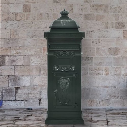 vidaXL Pilaar brievenbus vintage stijl roestbestendig aluminium groen vidaXL Pilaar brievenbus vintage stijl roestbestendig aluminium groen