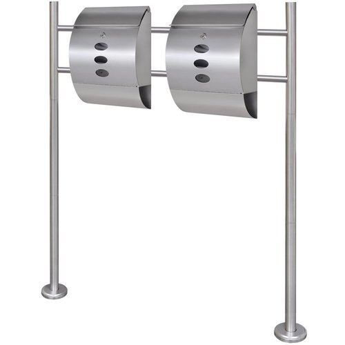 vidaXL Dubbele brievenbus op RVS standaard vidaXL Dubbele brievenbus op RVS standaard