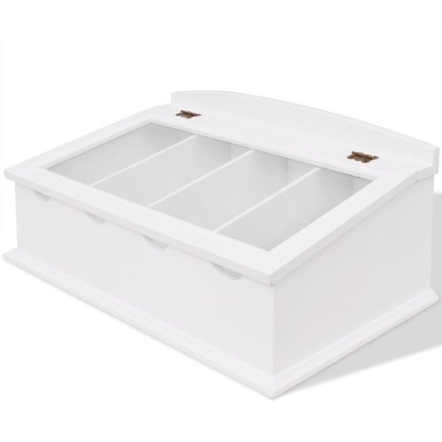vidaXL Besteklade MDF wit barok stijl vidaXL Besteklade MDF wit barok stijl