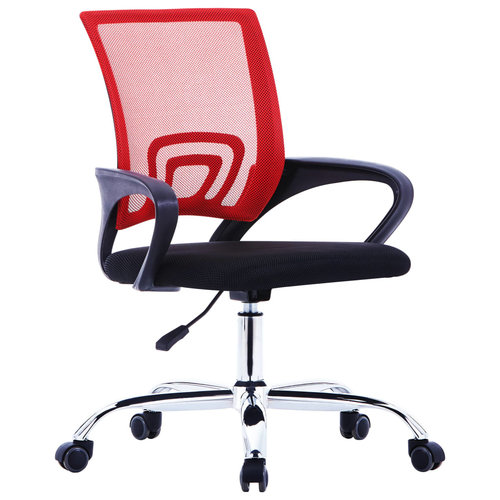 vidaXL Kantoorstoel met mesh rugleuning stof rood vidaXL Kantoorstoel met mesh rugleuning stof rood