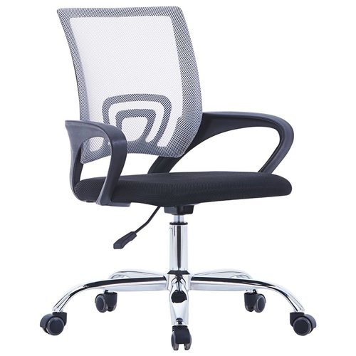 vidaXL Kantoorstoel met mesh rugleuning stof grijs vidaXL Kantoorstoel met mesh rugleuning stof grijs