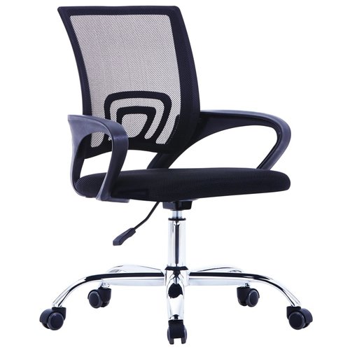 vidaXL Kantoorstoel met mesh rugleuning stof zwart vidaXL Kantoorstoel met mesh rugleuning stof zwart