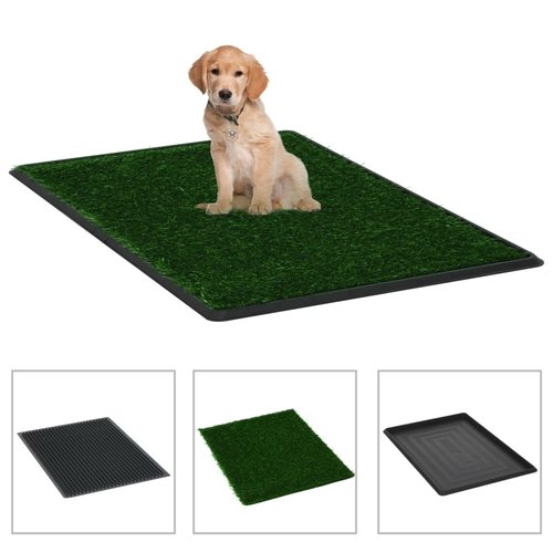vidaXL Huisdierentoiletten 2 st met bak en kunstgras 76x51x3 cm groen vidaXL Huisdierentoiletten 2 st met bak en kunstgras 76x51x3 cm groen
