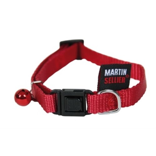 Martin sellier Kattenhalsband nylon uni rood Martin sellier Kattenhalsband nylon uni rood