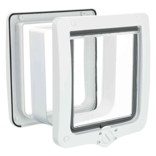 Trixie Trixie 4-weg kattenluik xl inclusief tunnelstuk wit Trixie Trixie 4-weg kattenluik xl inclusief tunnelstuk wit