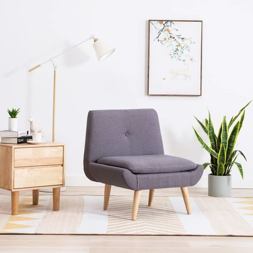 Fauteuil 73x66x77 cm stoffen bekleding lichtgrijs Fauteuil 73x66x77 cm stoffen bekleding lichtgrijs