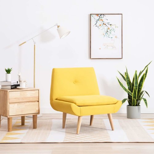 Fauteuil 73x66x77 cm stoffen bekleding geel Fauteuil 73x66x77 cm stoffen bekleding geel