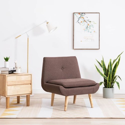 Fauteuil 73x66x77 cm stoffen bekleding bruin Fauteuil 73x66x77 cm stoffen bekleding bruin