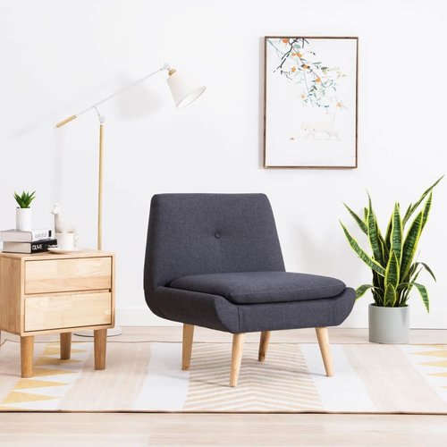 Fauteuil 73x66x77 cm stoffen bekleding donkergrijs Fauteuil 73x66x77 cm stoffen bekleding donkergrijs