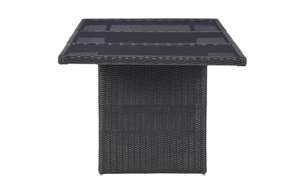 11-delige Tuinset poly rattan zwart
