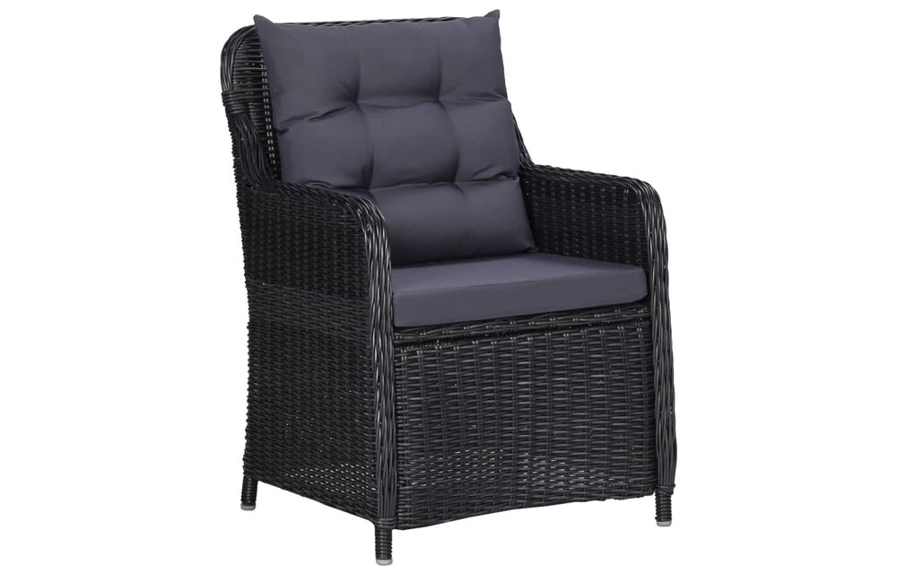 11-delige Tuinset poly rattan zwart