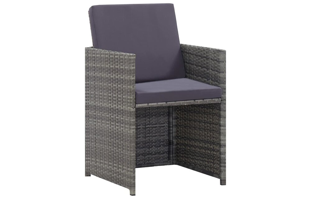 13-delige Tuinset poly rattan en acaciahout antraciet