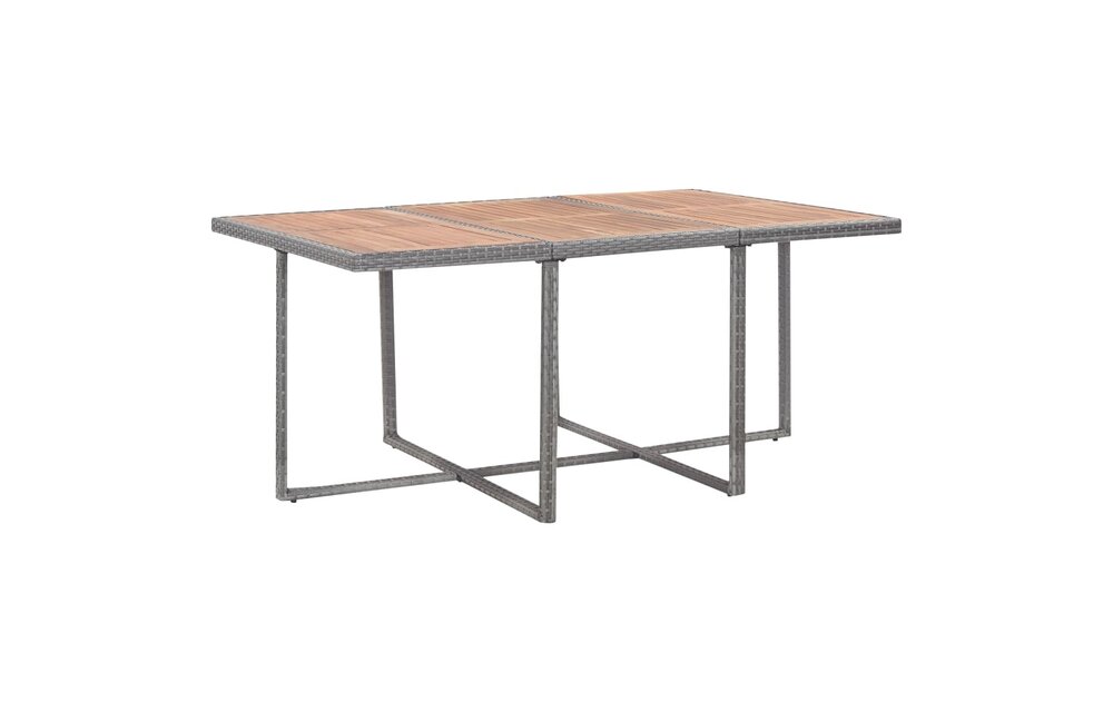 11-delige Tuinset poly rattan en acaciahout antraciet