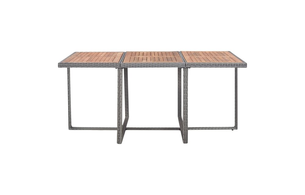 11-delige Tuinset poly rattan en acaciahout antraciet