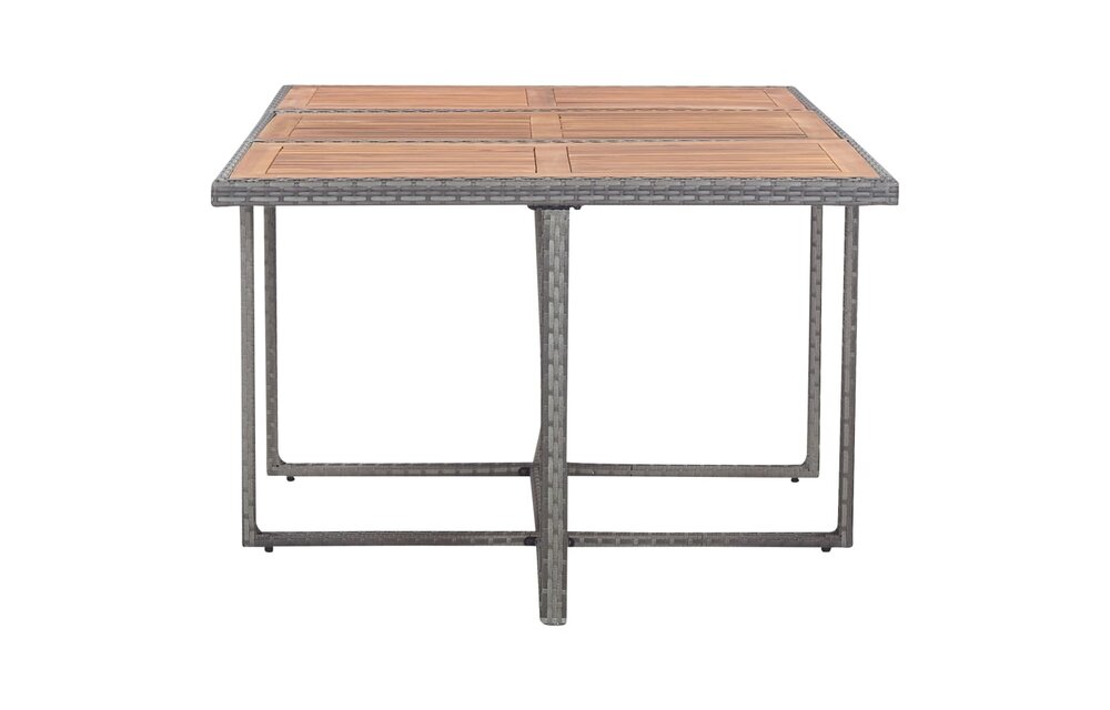 11-delige Tuinset poly rattan en acaciahout antraciet