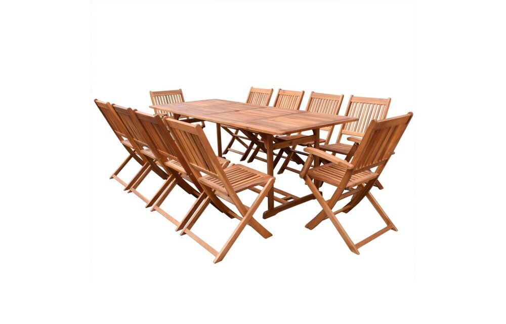 11-delige Tuinset massief acaciahout