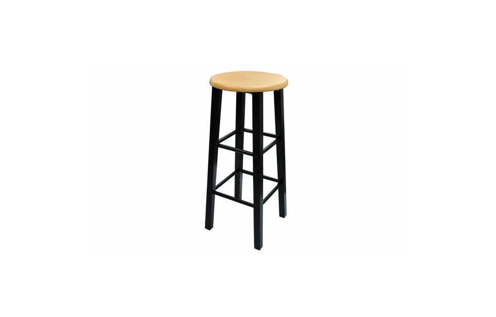 Eetset hout met zwart staal tan