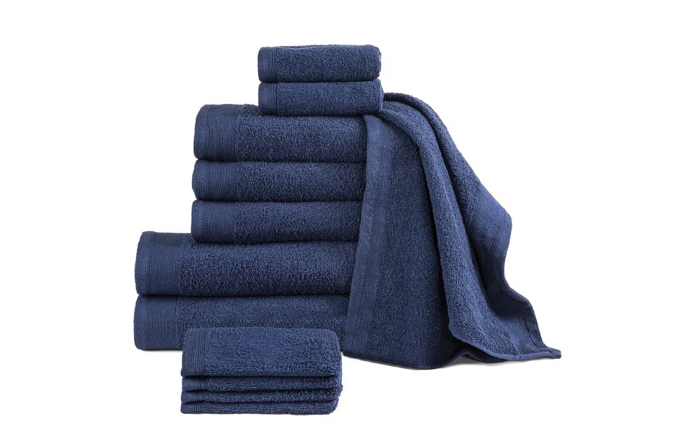 12-delige Doekenset 450 g/m² katoen marineblauw