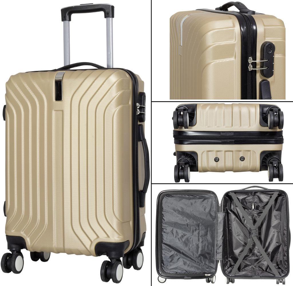 3 delig kofferset Palma Deluxe - Champagne