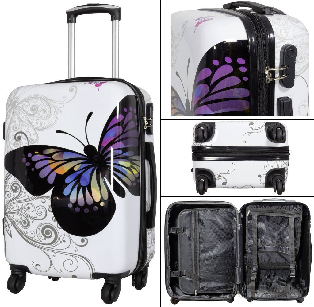 2 delig Kofferset Butterfly 67cm 55cm
