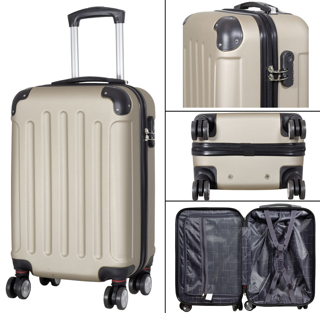 3 delig kofferset Avalon Deluxe - champagne