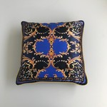 Roberto Cavalli Sierkussen Roberto Cavalli Gold Flowers Silk Blue