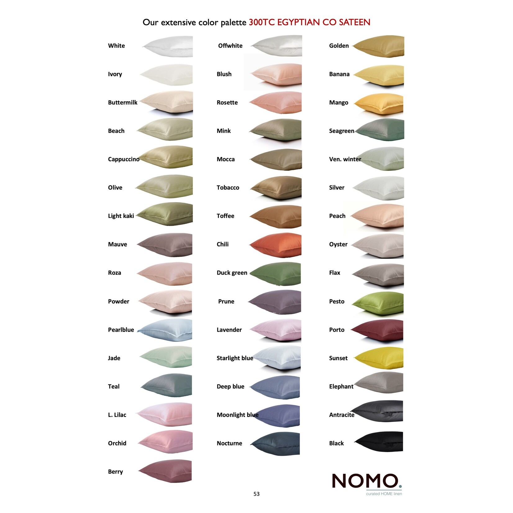 Nomo Zak Kussensloop  Nomo Gloss Satijn