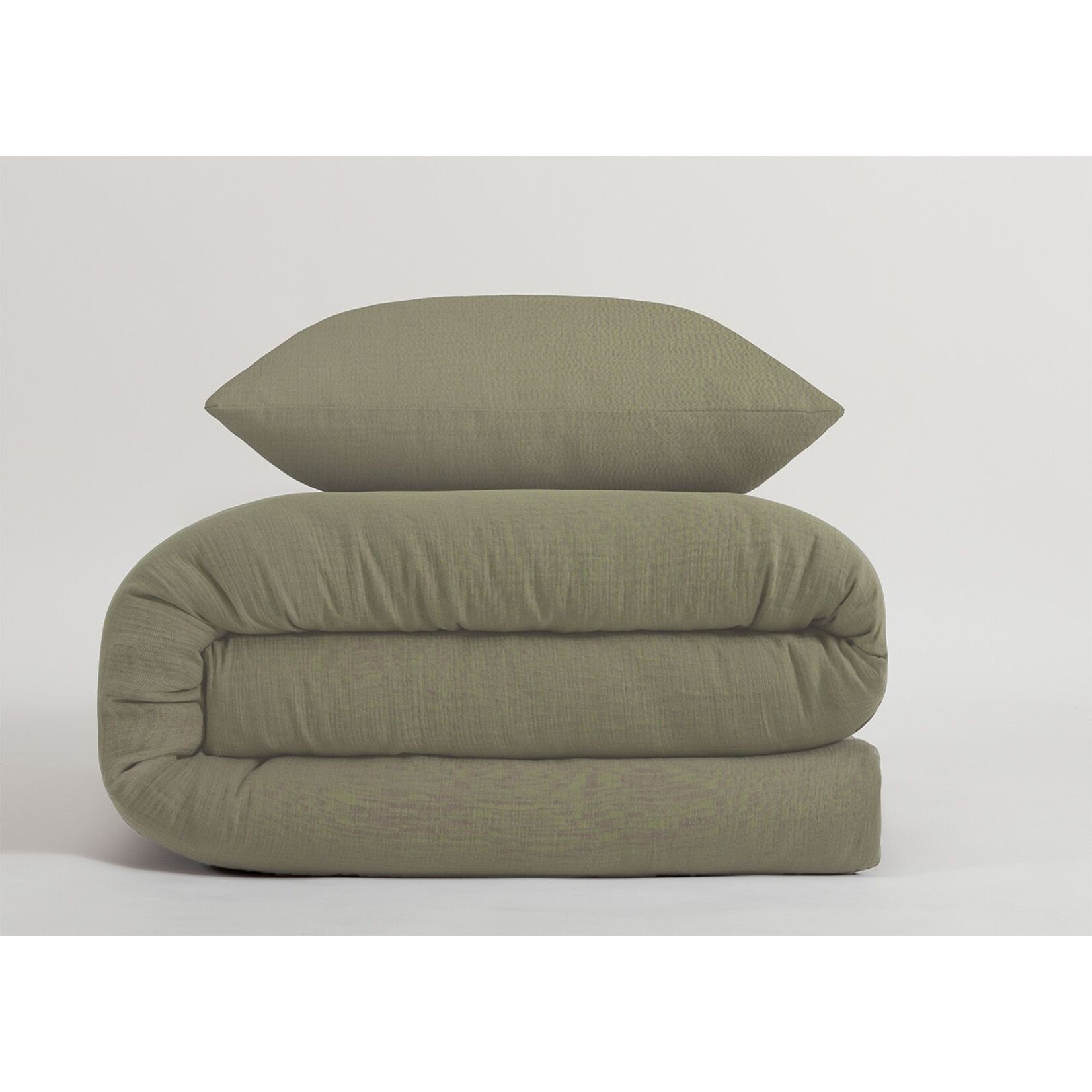 Nomo Dekbedovertrek Nomo  Luna Tetra Tencel Green Khaki