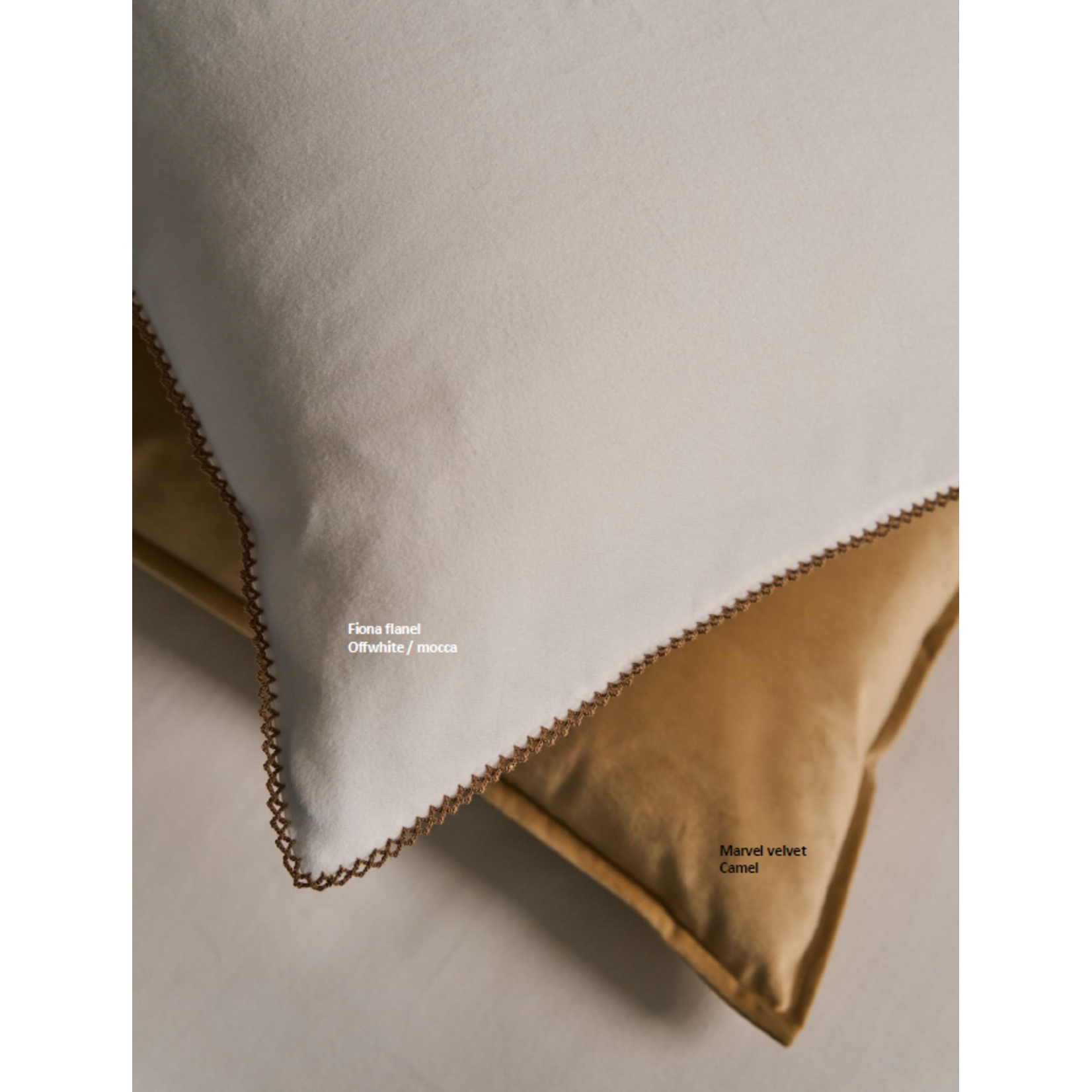 Nomo Dekbedovertrek Nomo Flanel Fiona Offwhite /Mocca