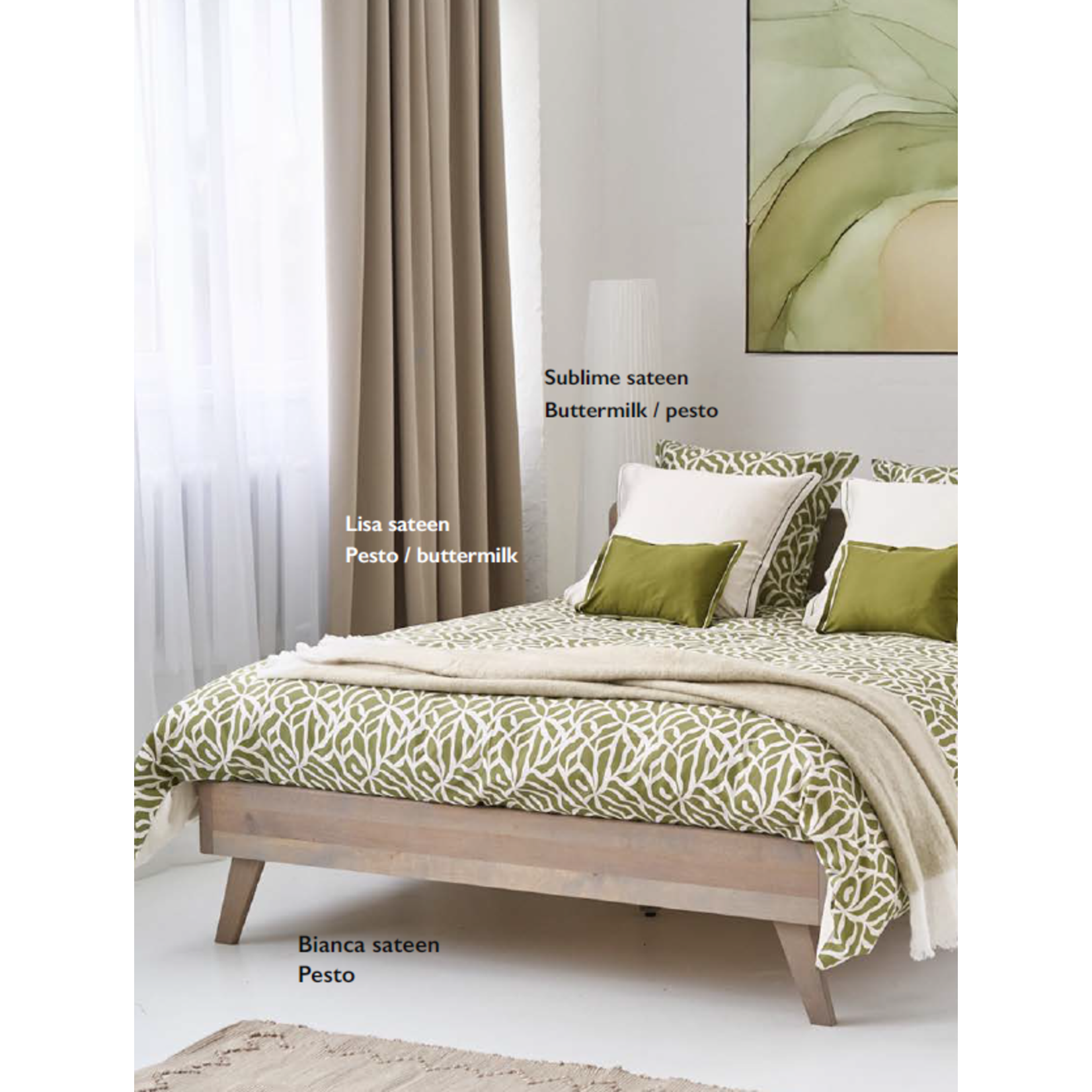 Nomo Dekbedovertrek Nomo Bianca Pure Pesto