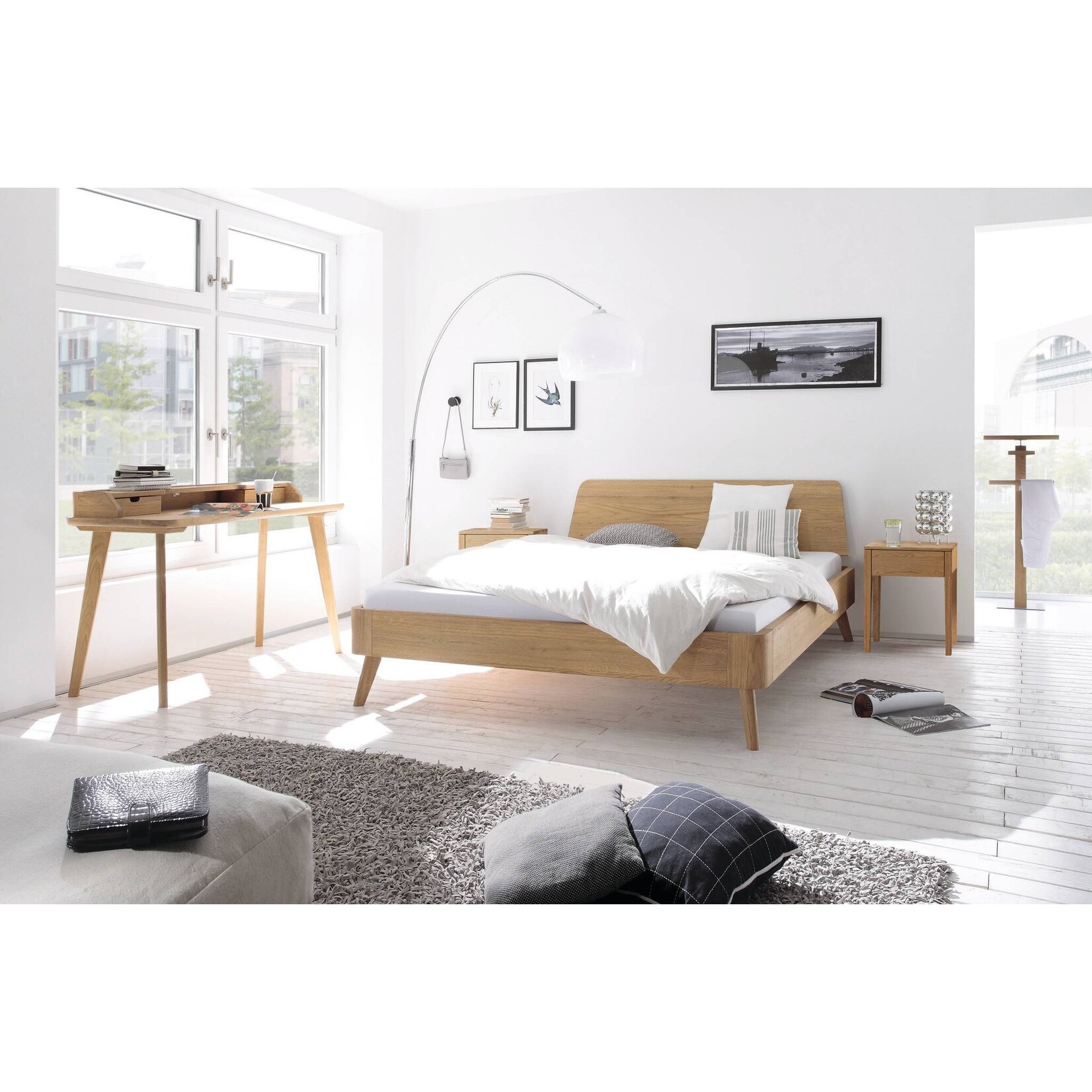Hasena Hasena bedkader Oak-Bianco incl. hoofdbord Edda