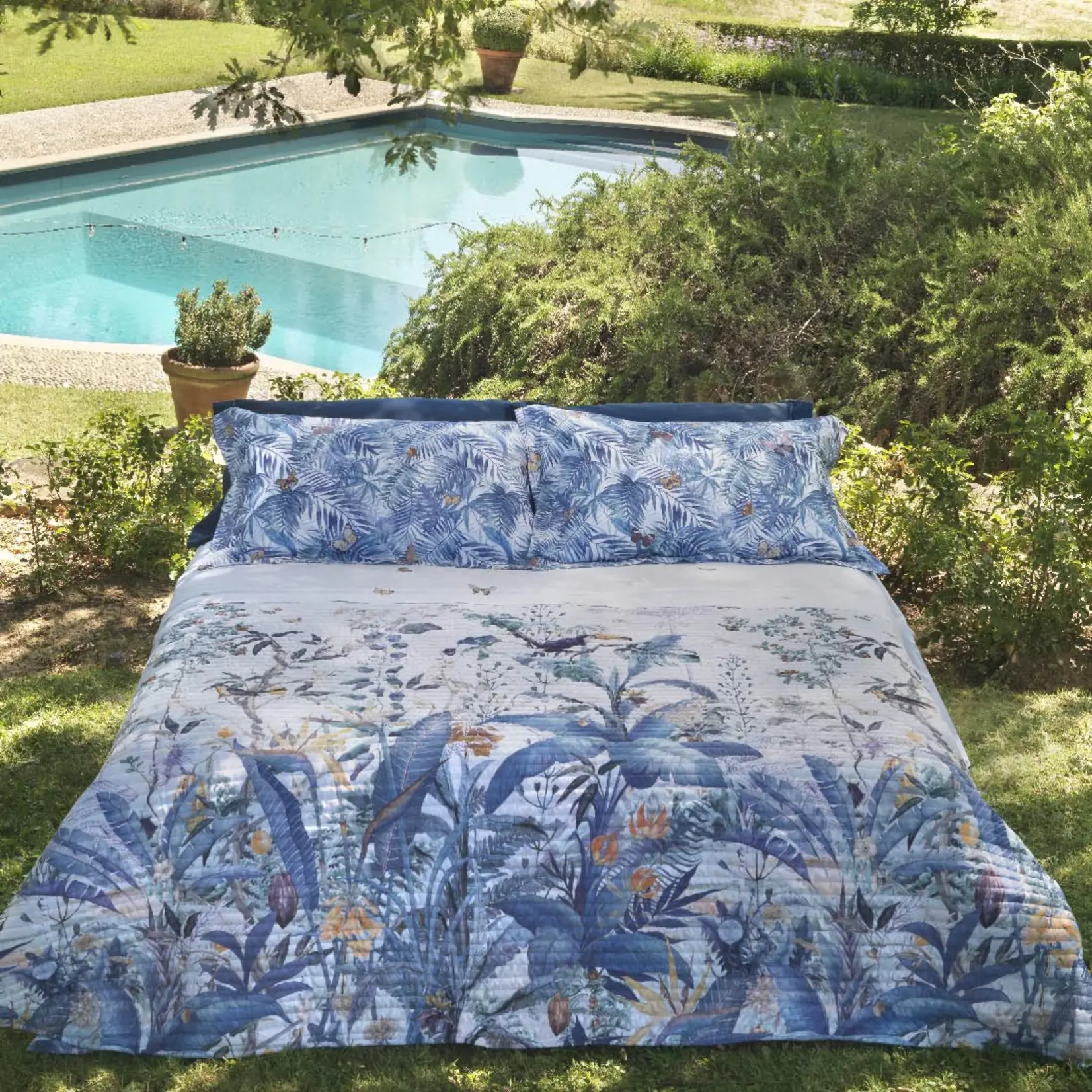 Mirabello Dekbedovertrek Mirabello Green Paradise Blue