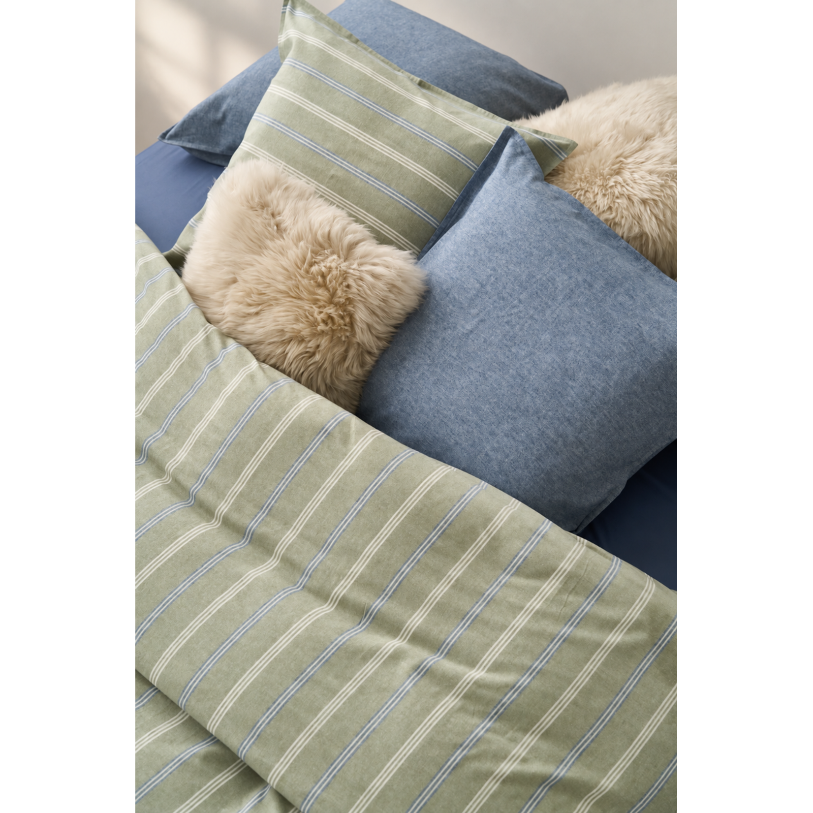 Nomo Dekbedovertrek Nomo Flanel Blyth Kaki