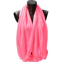 Sjaal Van Viscose – Ronde Fluorescerend Roze