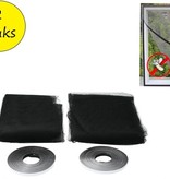 Banzaa Horrengaas voor het raam 130x150cm – 2 stuks Vliegen Gaas – Insecten Buiten de Deur Houden – Zwart