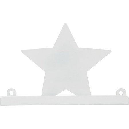 Redhart Wandplankje met met Muurstickers voor in de Kinderslaapkamer Witte ster – 11x20x6cm | Houder voor aan de Muur | Metalen Wandhanger met 2 Stickervellen | Muurhanger