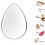 Beauty Essentials Premium Tweezijdige Make-up Siliconenspons voor Vloeibare Make Up en Poeder – Eivormig – 6x4cm – Wit
