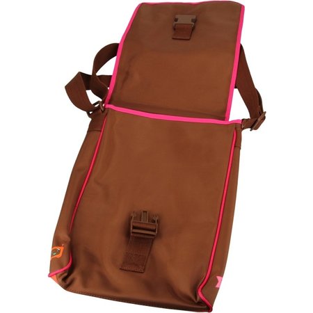 MR Mokka Mr Mokka Ruime Schoudertas voor Meisjes met Kliksluiting en Telefoonvakje – Bruin Oranje Roze – 40x26x6cm | Schooltas | Sporttas | Kindertas